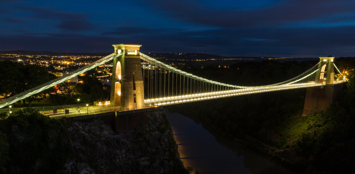 Brunel's Clifton Suspension Bridge, night time